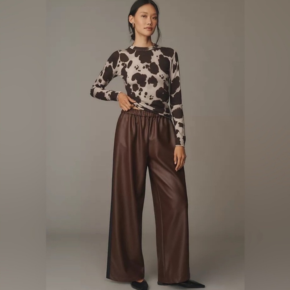 Anthropologie Chocolate Wide-Leg Pants